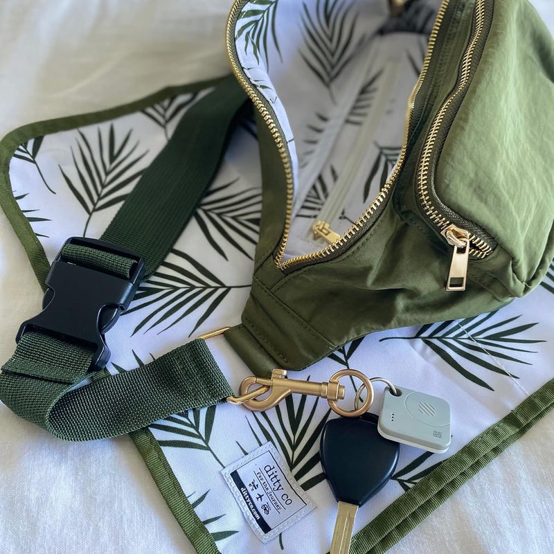 Ditty Co Store . - Lanikai Small Diaper Bag - Portable Changing Pad - Crossbody Bags For Women - Fanny Pack - Baby Travel Essentials (Olive Green) - Image 2